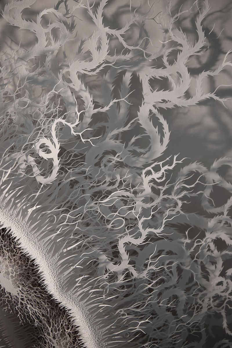 Illustration for article titled This haunting bacteria is actually an intricate hand-cut paper sculpture